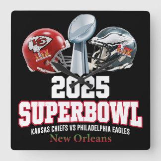 Relógio Quadrado Showdown da Super Bowl 2025