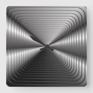 Relógio Quadrado Silver Optical Illusion