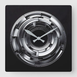 Relógio Quadrado silver rings