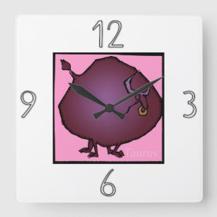 Relógio Quadrado Símbolo Astrologico Zodiac Taurus Wall Clock
