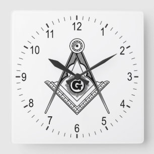 Relógio Quadrado Símbolo de maçonaria