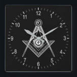 Relógio Quadrado Símbolo de maçonaria<br><div class="desc">Símbolo de maçonaria</div>