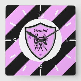 Relógio Quadrado Símbolo Gemini