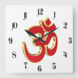 Relógio Quadrado Símbolo Om