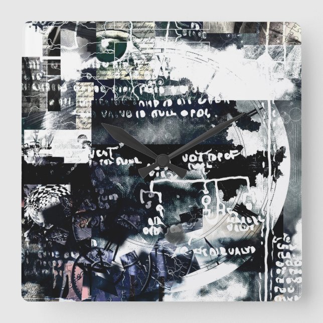 Relógio Quadrado Símbolos secretos (Frente)