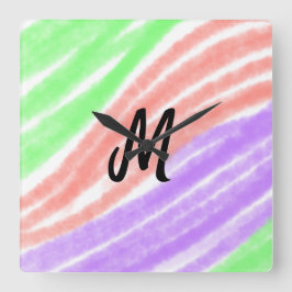 Relógio Quadrado Simples adicionar seu nome texto Personalizar post