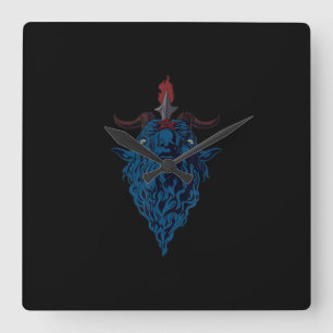 Relógio Quadrado Sinal De Cabra De Bapão De Mendes Satã Gótico Escu