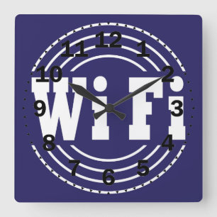 Relógio Quadrado sinal wifi