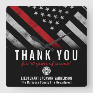 Relógio Quadrado Sinalizador da Linha Vermelha do Aniversário do Bo