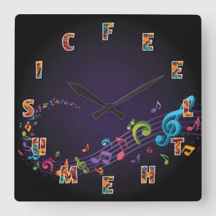 Relógio Quadrado Sinta A Música