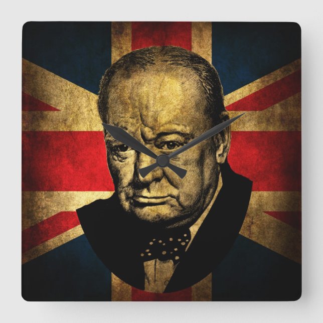 Relógio Quadrado Sir Winston Churchill (Frente)