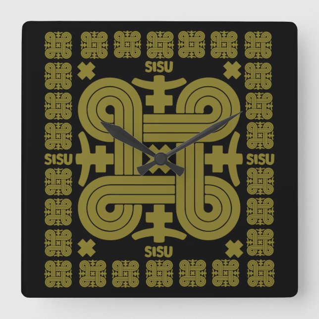 Relógio Quadrado Sisu Art Finlandês (Frente)