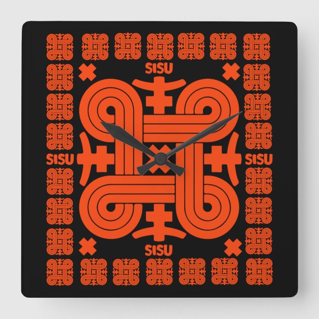 Relógio Quadrado Sisu Art Finlandês (Frente)