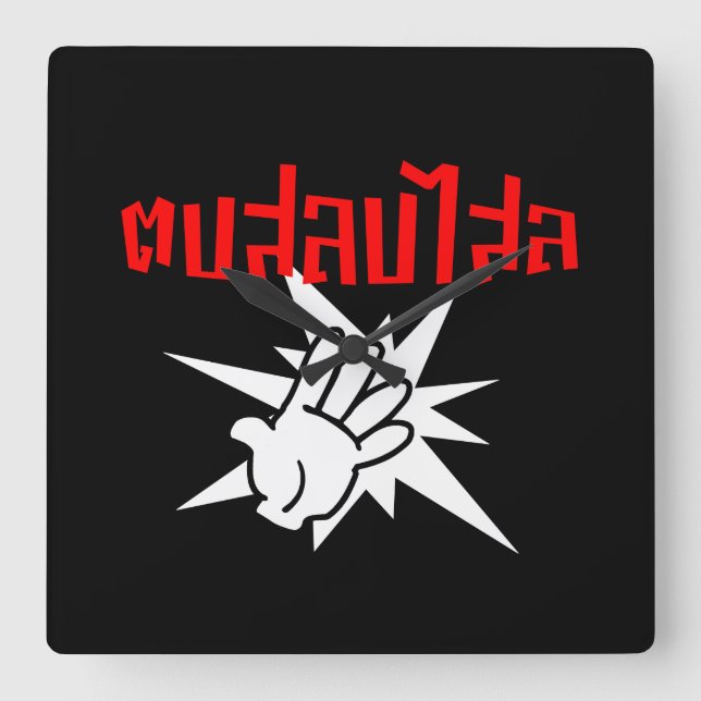 Relógio Quadrado Slap You Silly ☆ Dop Salop Salai in Thai Script ☆ (Frente)