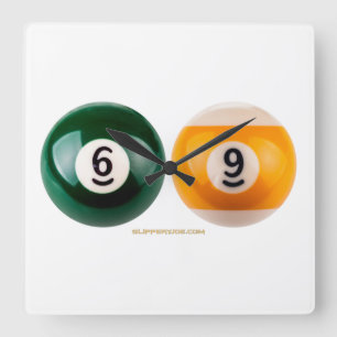 Relógio Quadrado SlipperyJoe 69 piscina mesa duro duas bolas de bil