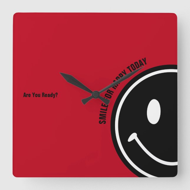 Relógio Quadrado Smile for Happy Today (Frente)