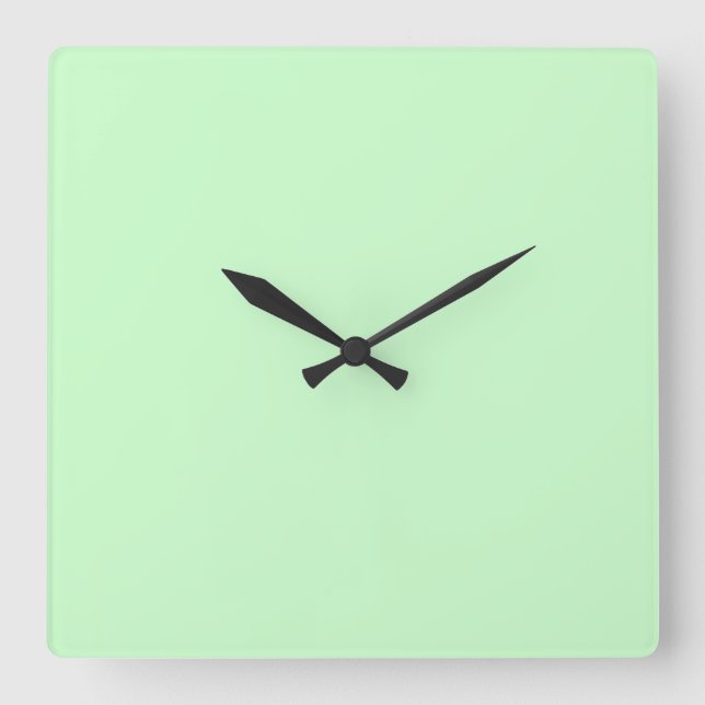 Relógio Quadrado Snowy Mint Green Wall Clock (Frente)