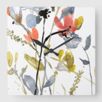 Sobreposição de Flor - Flores e caules de Aquarela