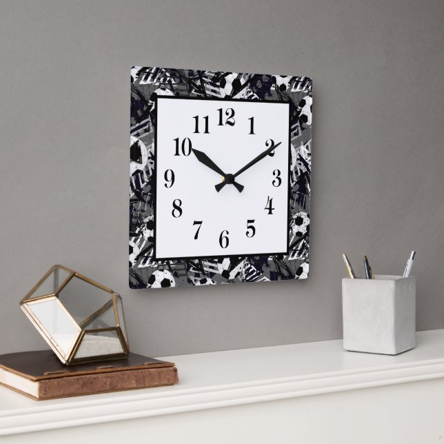 Relógio Quadrado Soccer Ball Wall Clock (Escritório)