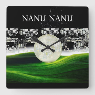 RELÓGIO QUADRADO SOL NA LUA