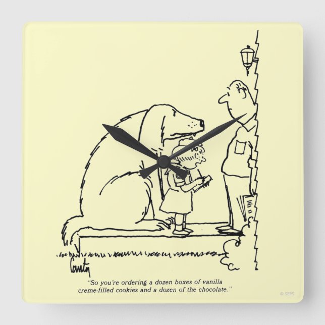 Relógio Quadrado Solicitação de cookies (Frente)