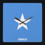 Relógio Quadrado Somalia Flag Dazzling Patriotic<br><div class="desc">Somalia Flag Dazzling Patriotic Square Wall Clock in the colors and the elements of the Somalia national flag covering the front of the clock. National flag colors are complemented with the text "Somalia" on the bottom. Text is fully customizable using "Customize it!" feature. Feel free to change it, remove it...</div>