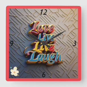 Relógio Quadrado "Somente Víblias Felizes"