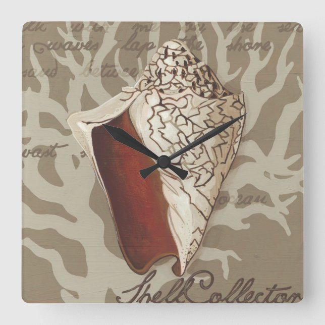 Relógio Quadrado Soneto de praia IV (Frente)