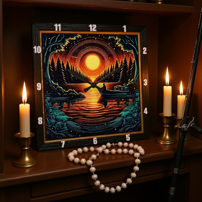 Relógio Quadrado Sonho de Noite Angler (Criador carregado)