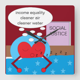 Relógio Quadrado Sonho de um mundo melhor: