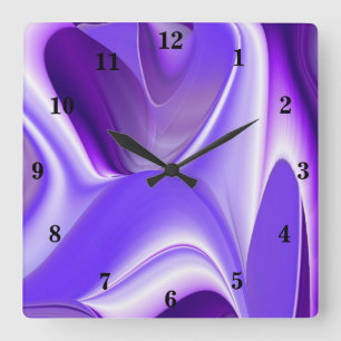 Relógio Quadrado Sonhos de Arco-Íris de Flor Roxo