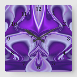 Relógio Quadrado Sonhos de Arco-Íris de Flor Roxo