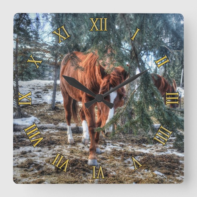 Relógio Quadrado Sorrel Mare e Ramificações, doação para amantes de (Frente)