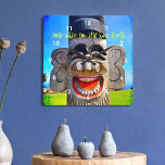 Relógio Quadrado "Sorria" Citando Foto Diversão De Bobo Rindo De De<br><div class="desc">Quem resiste a uma cara de riso como esta? Lembre-se de "sorrir enquanto você ainda tem dentes" enquanto você verifica o tempo neste caractere peculiar, colorido, relógio de parede de fotografia. Faz um presente de excelente para alguém especial! Você pode personalizar facilmente este relógio de parede de fotografia e eu...</div>