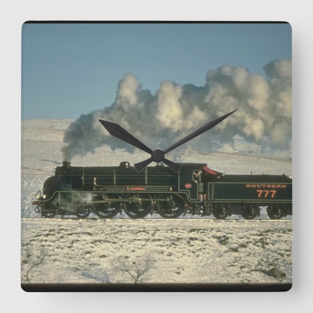 Relógio Quadrado Southern Railway No. 777_Steam Trains (Frente)