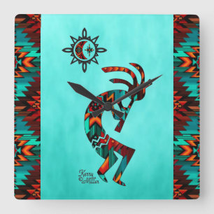 Relógio Quadrado Southwest Kokopelli  Square Wall Clock