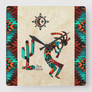 Relógio Quadrado Southwest Kokopelli  Square Wall Clock