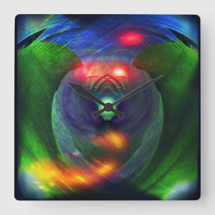 Relógio Quadrado Space Wars/Bird Of Prey Abstract Clock