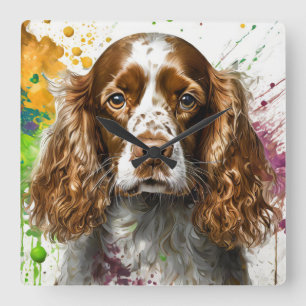 Relógio Quadrado Spaniel Dog
