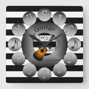 Relógio Quadrado ~ ~Spiral da escala da guitarra ~Acoustic do pulso