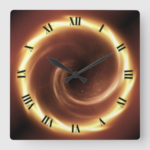 Relógio Quadrado Spiral Fire Vortex ~ Time Portal ~Time Machine ~ 