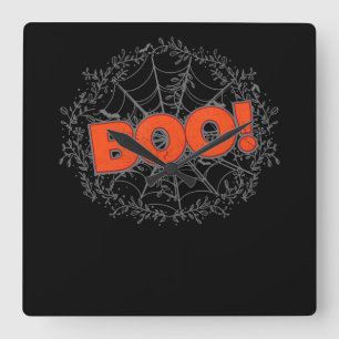 Relógio Quadrado Spooky Halloween Spider Web Boo Idea