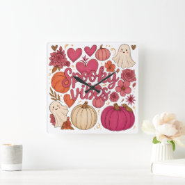 Relógio Quadrado Spooky Vibes - Halloween