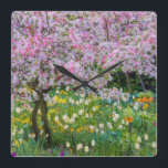 Relógio Quadrado Springtime no jardim de Claude Monet<br><div class="desc">Galeria Jaynes / DanitaDelimont.com | Europa,  França | França,  Giverny. Springtime no jardim de Claude Monet.</div>
