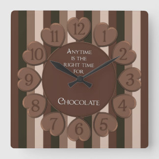 Relógio Quadrado Square Chocolate Wall Clock