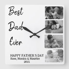 Relógio Quadrado Square wall clock, personalized, father's day.