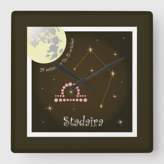 Relógio Quadrado Stadaira 24 de setembro fin 23 de outubro Uhr (Frente)