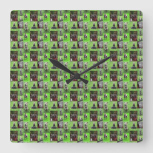 Relógio Quadrado Staffordshire Bull Terrier Photo Collage