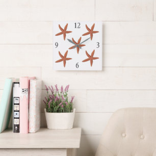 Relógio Quadrado Starfish - Sherman Denton Fish Lithograph
