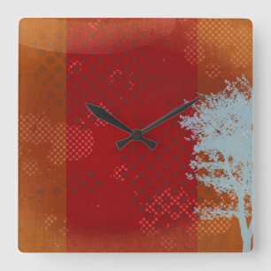 Relógio Quadrado Steampunk com Abstrato Tree Square Wall Clock